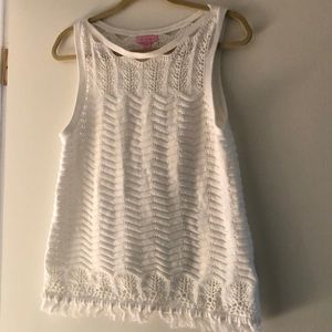 Lilly Pulitzer Crocheted White Sweater Top
